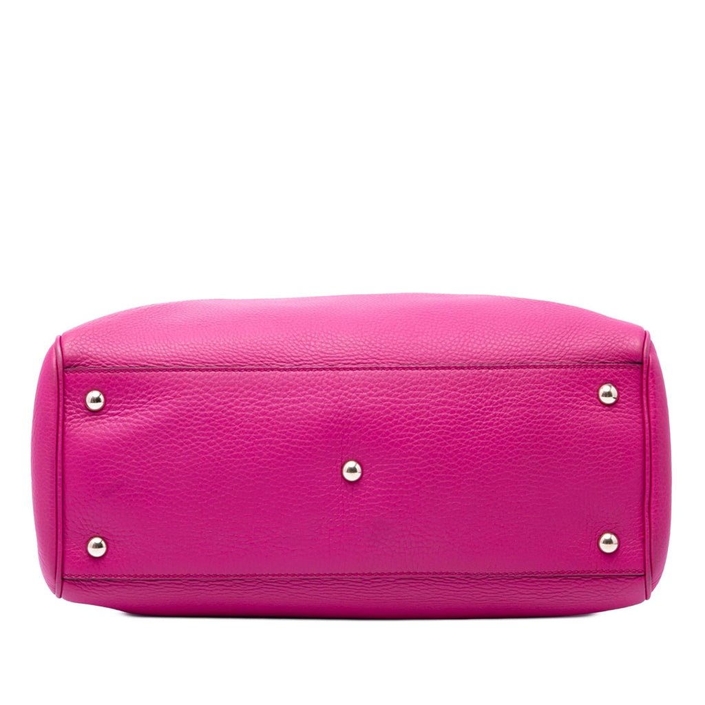 Gucci Medium Calfskin Bamboo Shopper Satchel - Pink