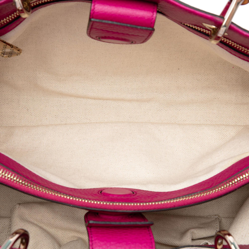Gucci Medium Calfskin Bamboo Shopper Satchel - Pink