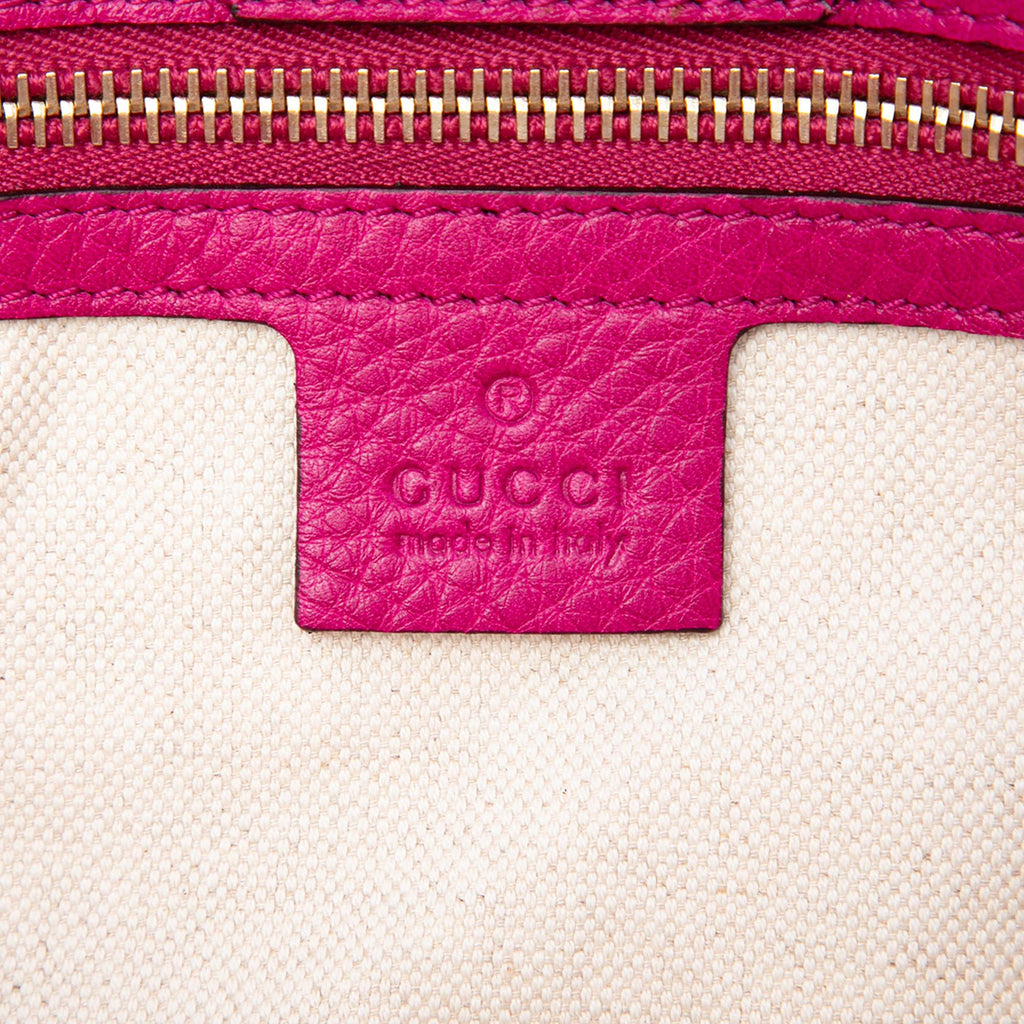 Gucci Medium Calfskin Bamboo Shopper Satchel - Pink