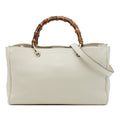 Gucci Medium Calfskin Bamboo Shopper Satchel - White