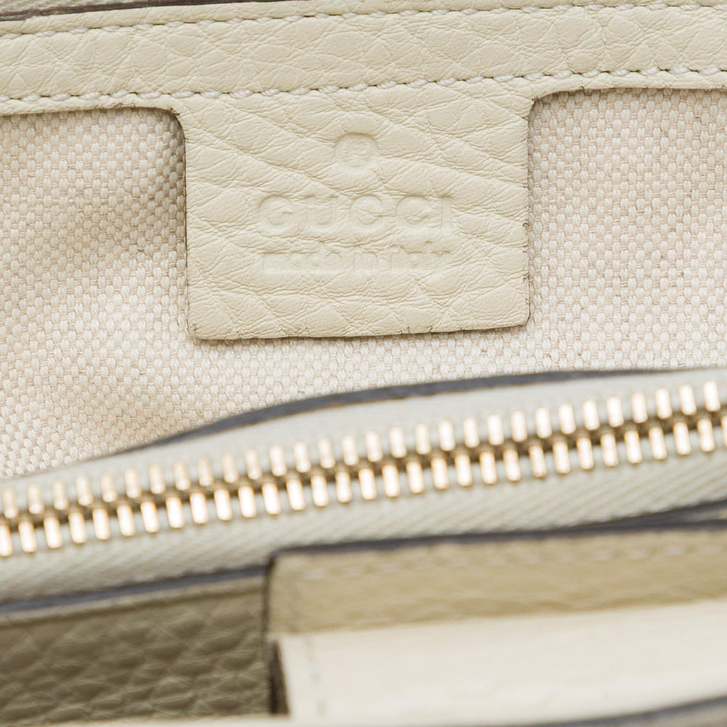 Gucci Medium Calfskin Bamboo Shopper Satchel - White