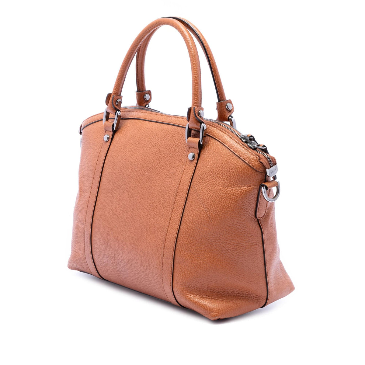 Gucci Medium Calfskin GG Charm Dome Satchel - Brown
