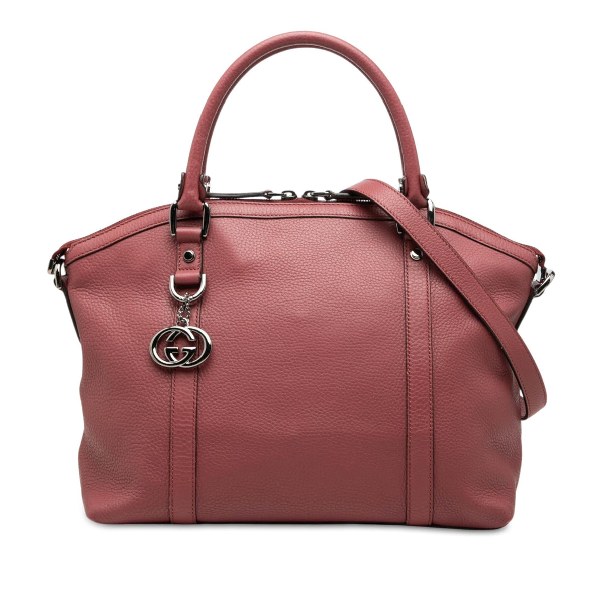 Gucci Medium Calfskin GG Charm Dome Satchel - Pink