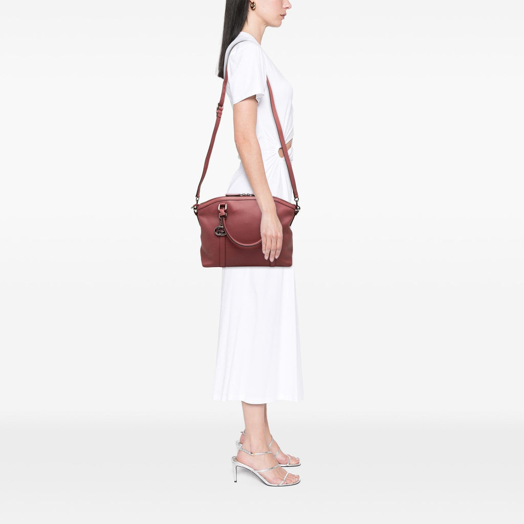 Gucci Medium Calfskin GG Charm Dome Satchel - Pink