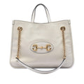Gucci Medium Calfskin Horsebit 1955 Chain Tote Bag - White