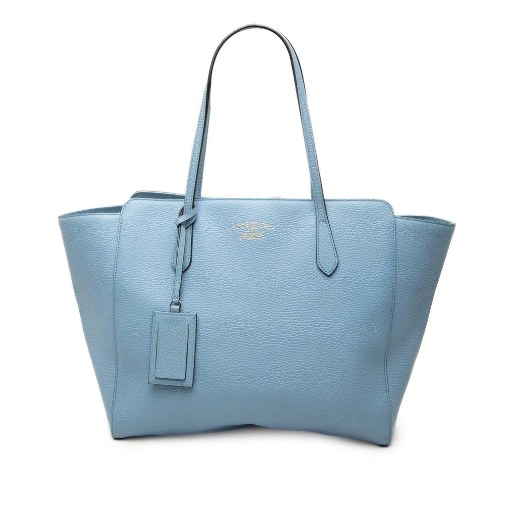 Gucci Medium Calfskin Swing Tote Bag - Blue