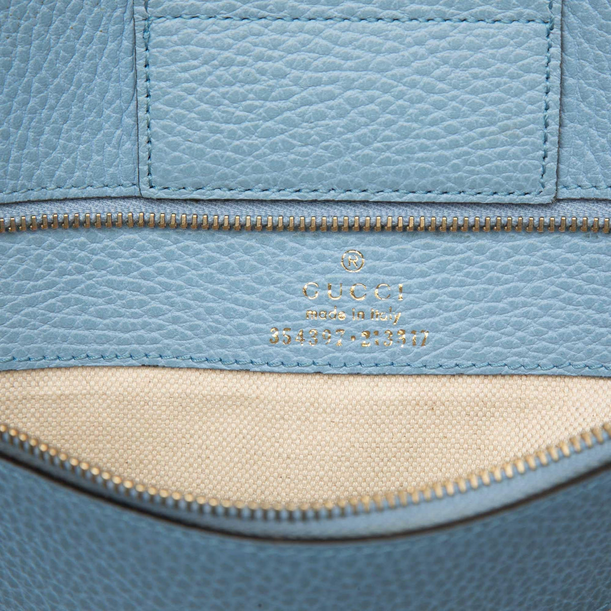 Gucci Medium Calfskin Swing Tote Bag - Blue