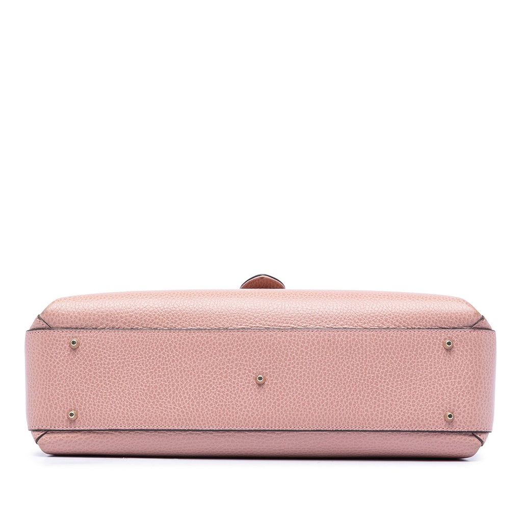 Gucci Medium Dollar Calfskin Interlocking G Satchel - Pink