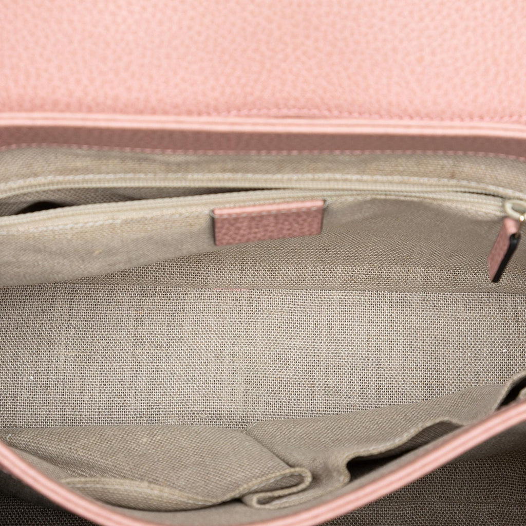 Gucci Medium Dollar Calfskin Interlocking G Satchel - Pink