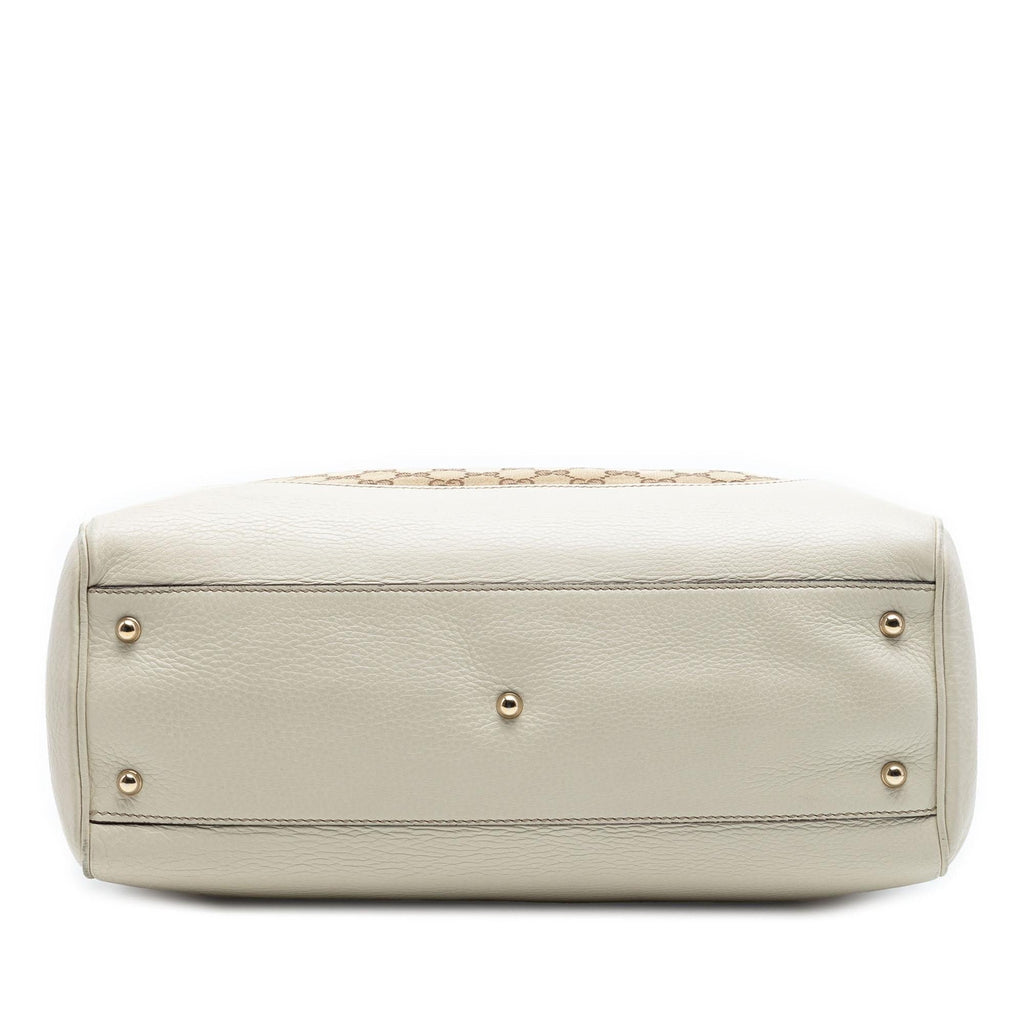 Gucci Medium GG Canvas Bamboo Diana Tote Bag - Beige