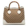 Gucci Medium GG Canvas Bamboo Diana Tote Bag - Beige