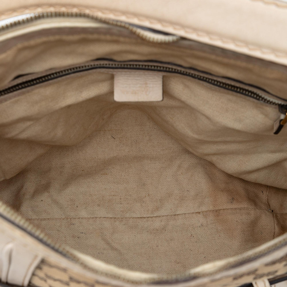 Gucci Medium GG Canvas Running Satchel - Beige