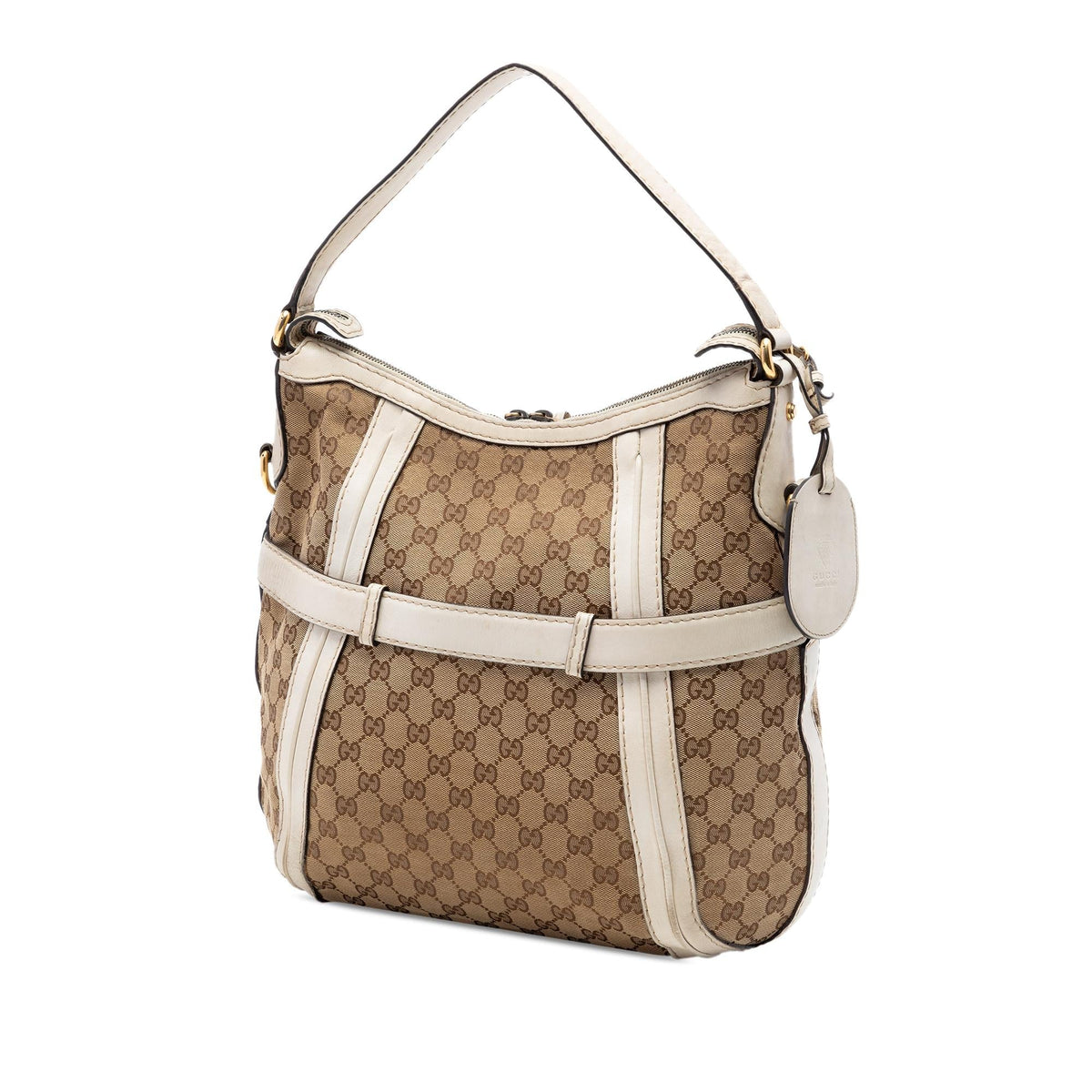 Gucci Medium GG Canvas Running Satchel - Beige