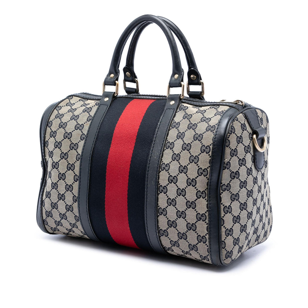 Gucci Medium GG Canvas Web Joy Boston Bag - Beige