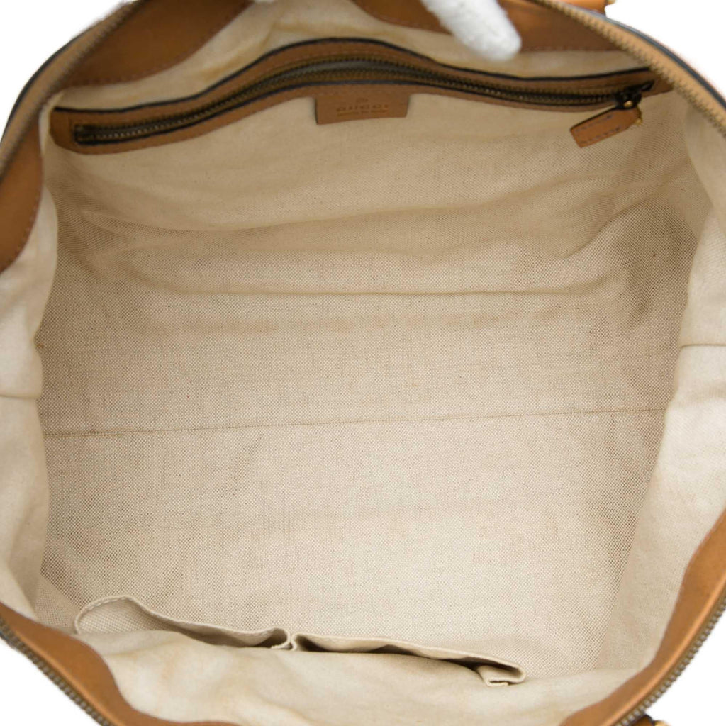 Gucci Medium GG Canvas Web Rania Top Handle Bag - Beige
