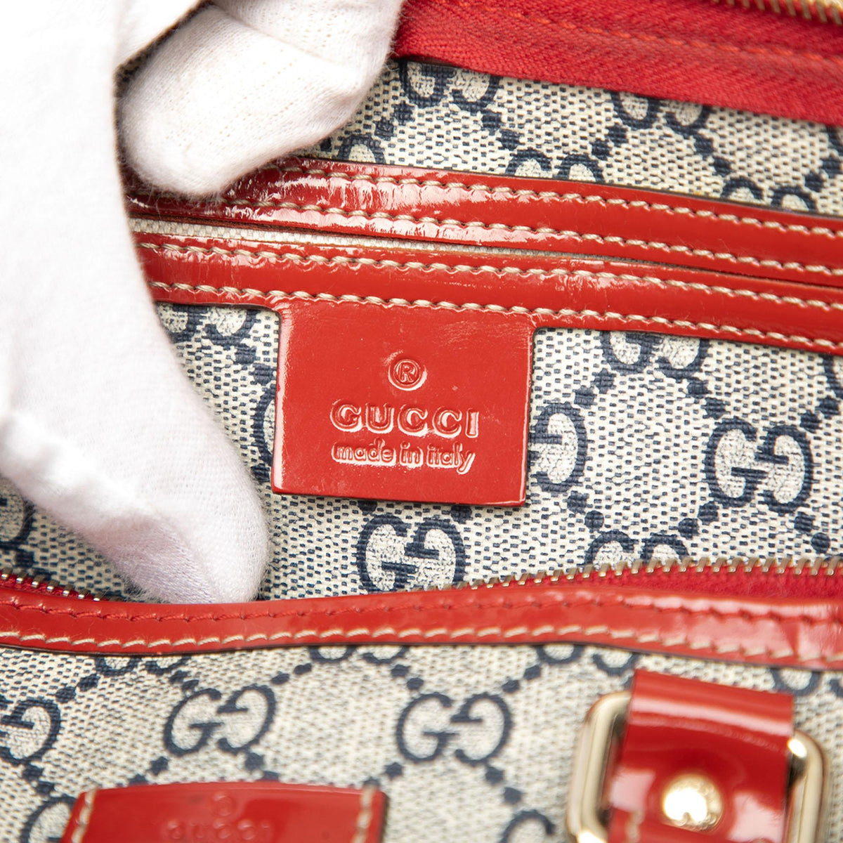 Gucci Medium GG Supreme Joy Tattoo Heart Boston Bag - Beige