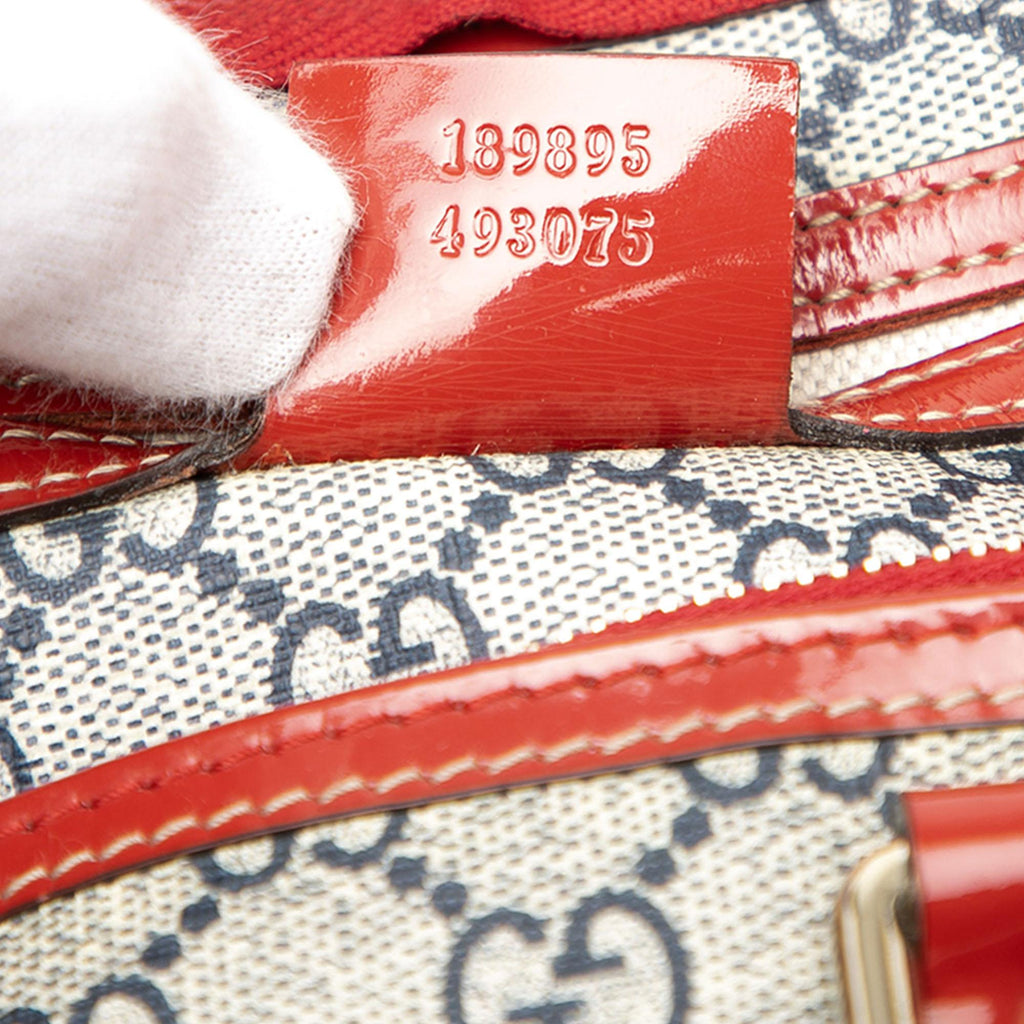 Gucci Medium GG Supreme Joy Tattoo Heart Boston Bag - Beige