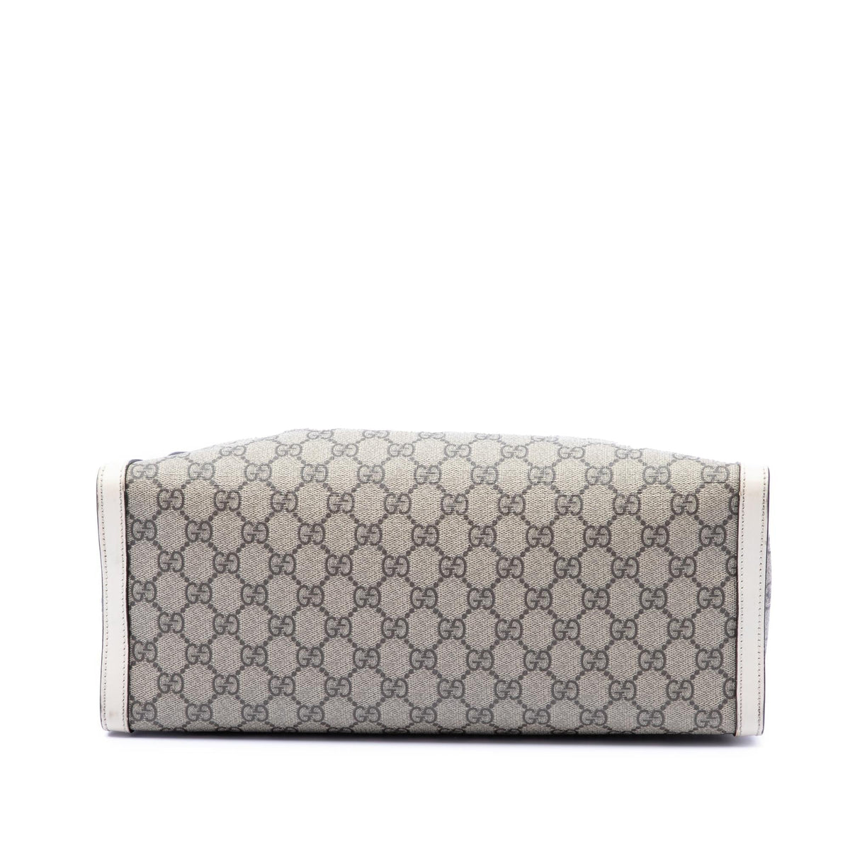Gucci Medium GG Supreme Padlock Tote Bag - Beige/White