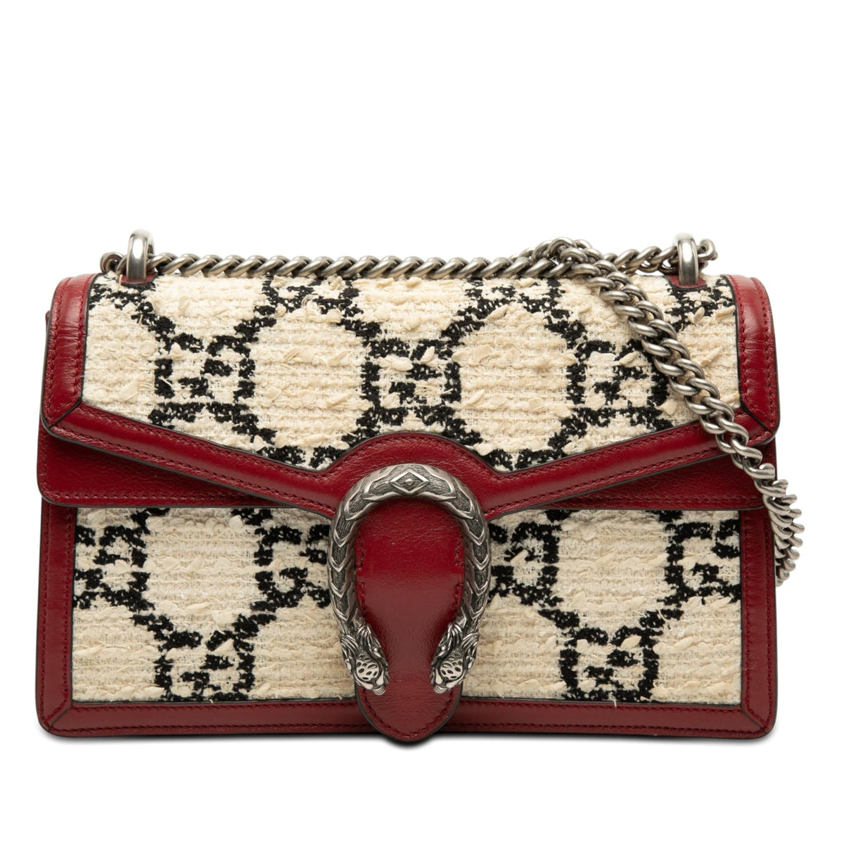 Gucci Medium GG Tweed Dionysus Shoulder Bag - Beige