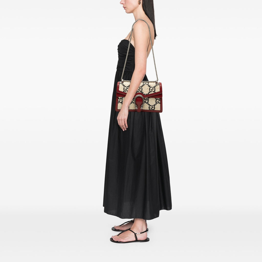 Gucci Medium GG Tweed Dionysus Shoulder Bag - Beige