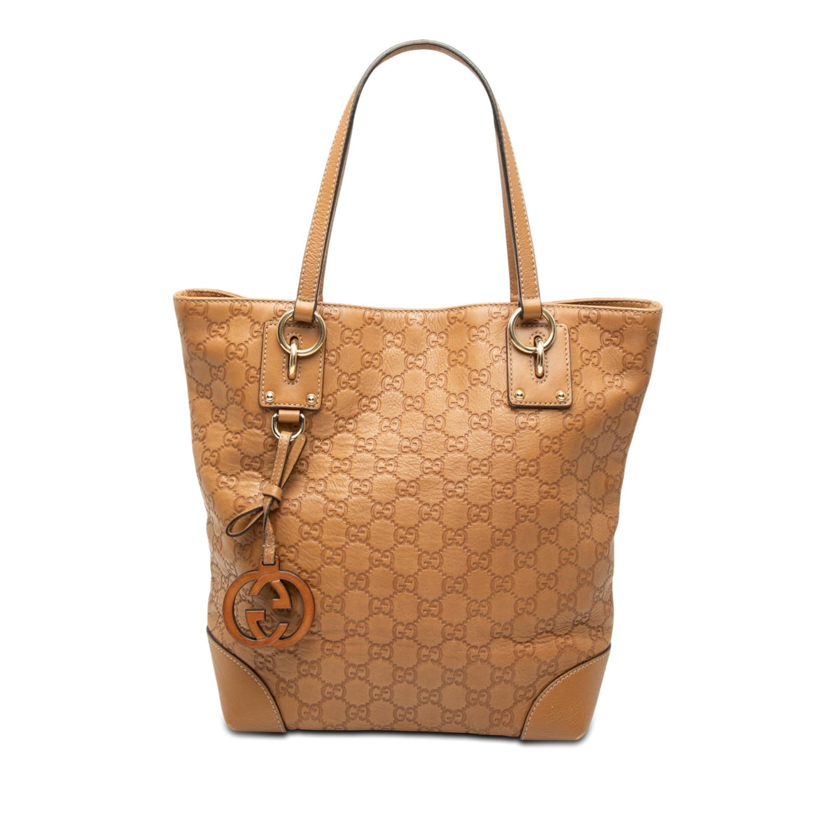 Gucci Medium Guccissima GG Charm Tote Bag - Brown
