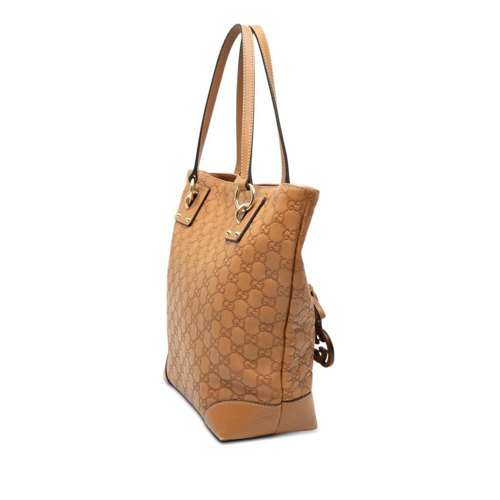 Gucci Medium Guccissima GG Charm Tote Bag - Brown