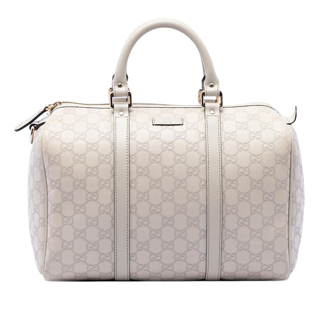 Gucci Medium Guccissima Joy Boston Bag - White