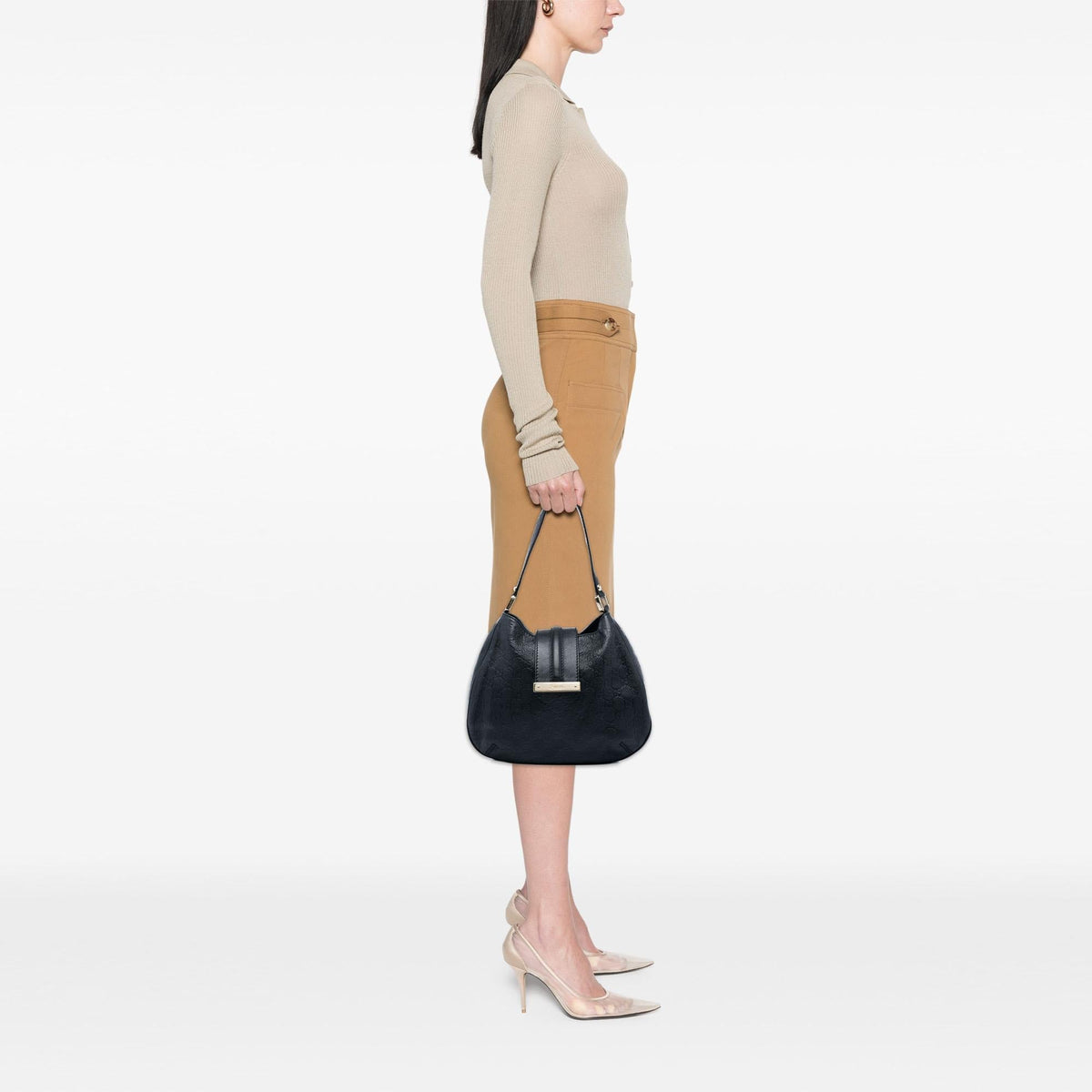 Gucci Medium Guccissima New Ladies Hobo - Black