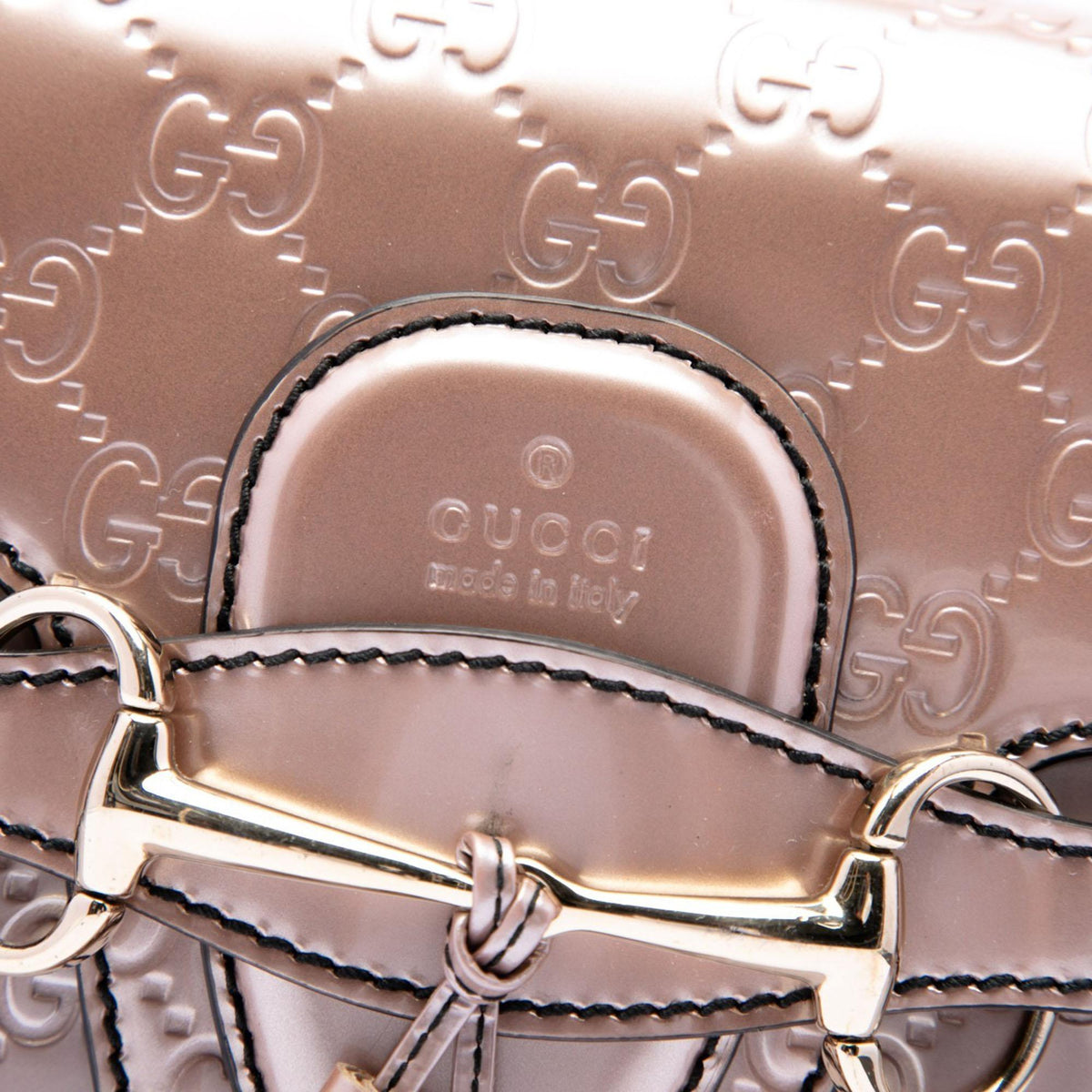 Gucci Medium Guccissima Patent Emily Shoulder Bag - Pink
