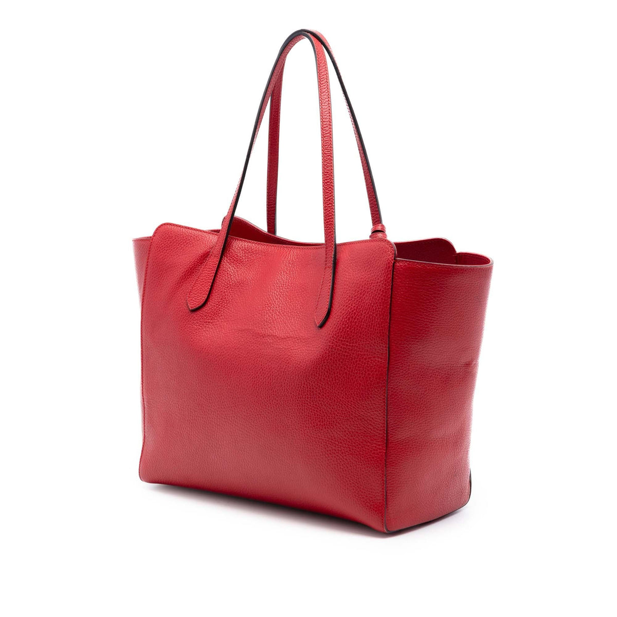 Gucci Medium Leather Swing Tote Bag - Red