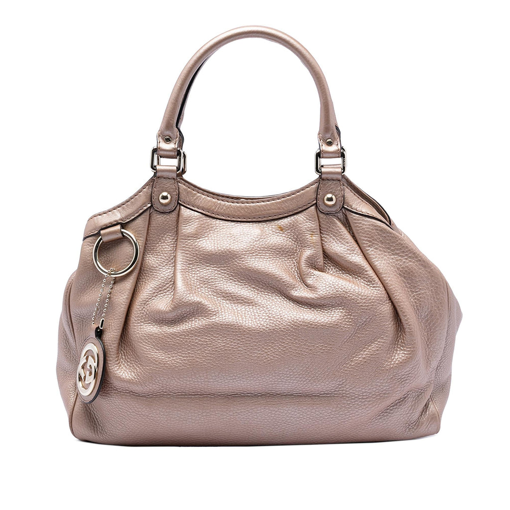 Gucci Medium Metallic Calfskin Sukey Tote Bag - Pink