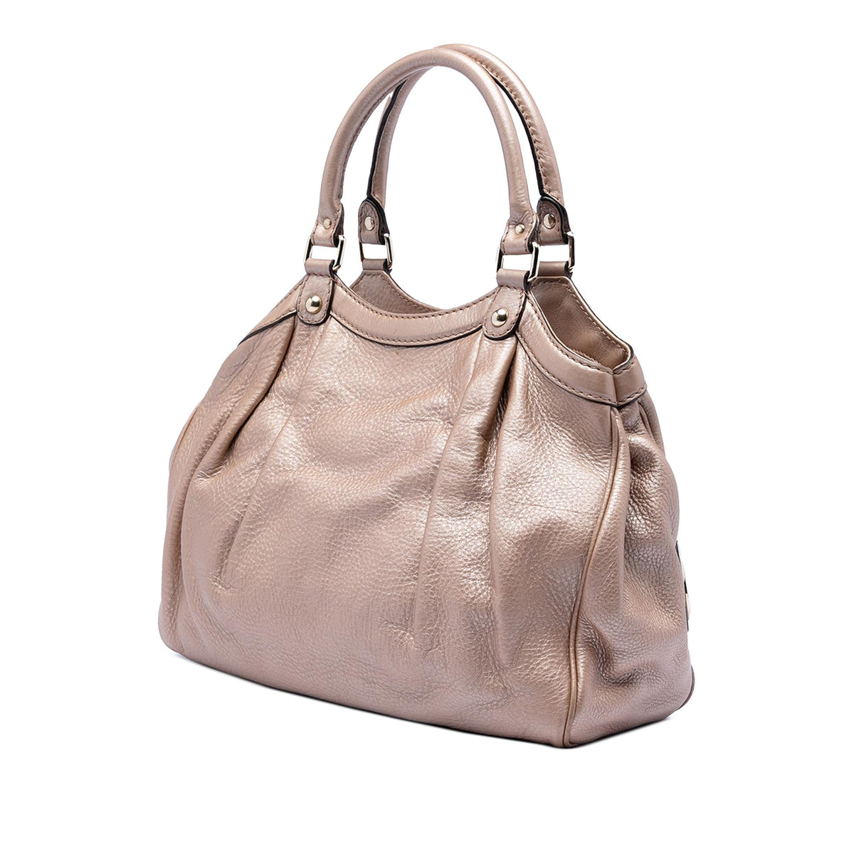 Gucci Medium Metallic Calfskin Sukey Tote Bag - Pink