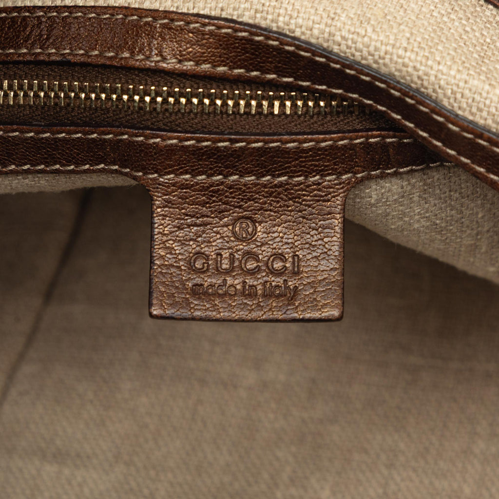Gucci Metallic Calfskin Capri Chain Tote Bag - Brown