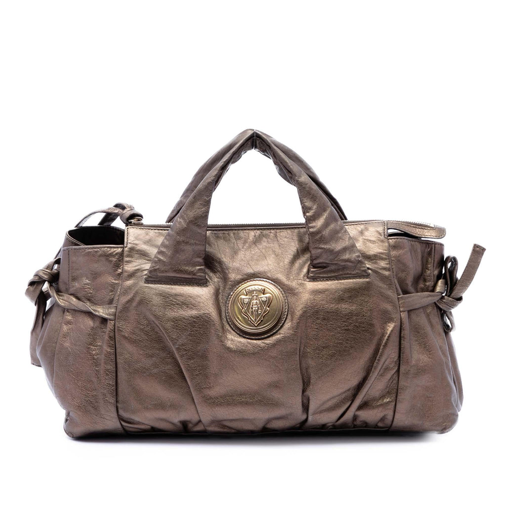 Gucci Metallic Calfskin Hysteria Handbag Satchel - Brown