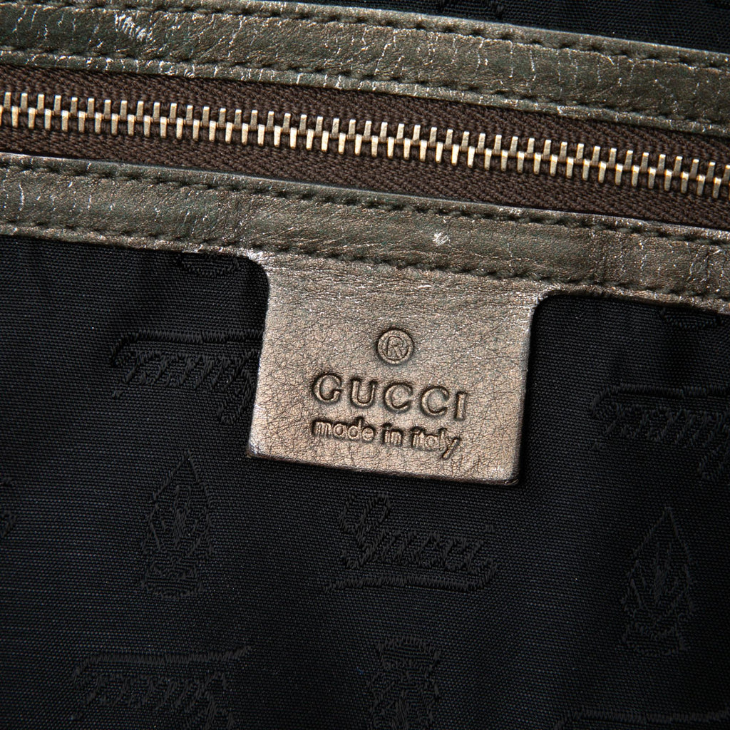 Gucci Metallic Calfskin Hysteria Handbag Satchel - Brown