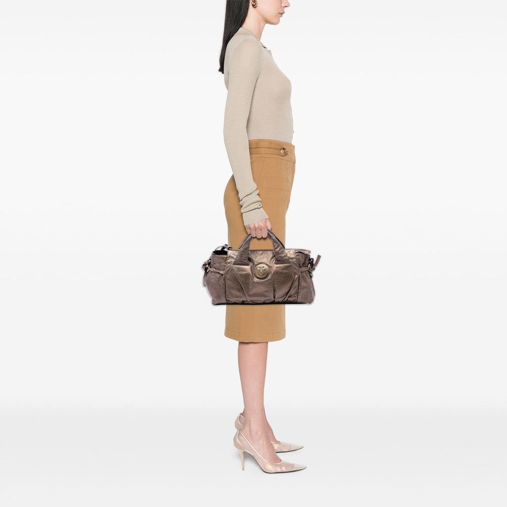 Gucci Metallic Calfskin Hysteria Handbag Satchel - Brown
