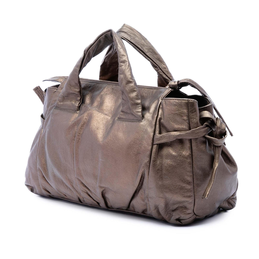Gucci Metallic Calfskin Hysteria Handbag Satchel - Brown