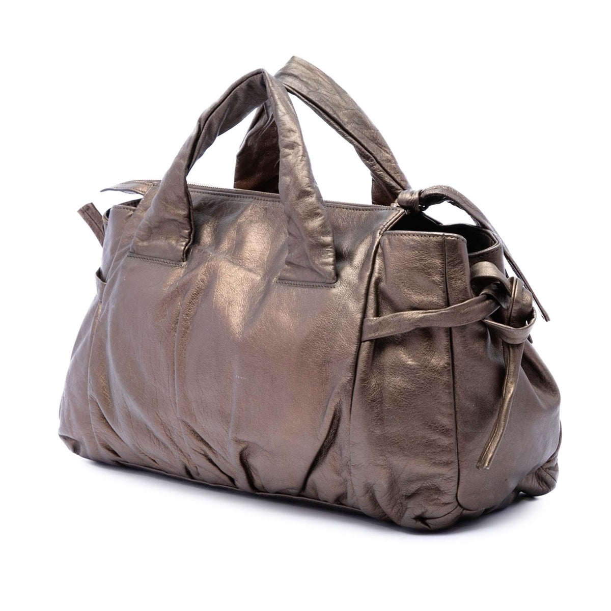 Gucci Metallic Calfskin Hysteria Handbag Satchel - Brown