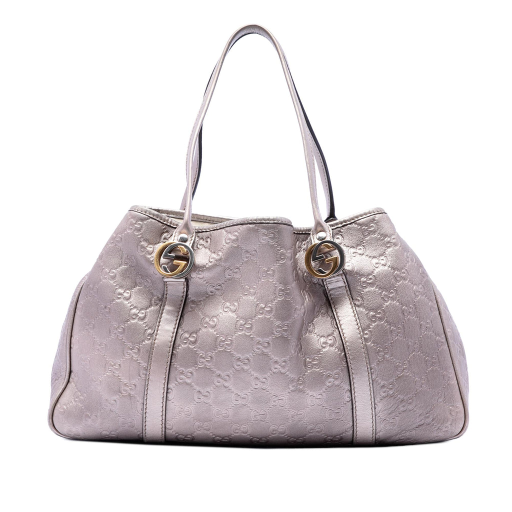 Gucci Metallic Guccissima Twins Tote Bag - Purple