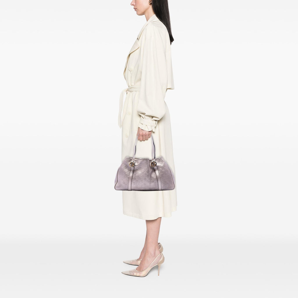 Gucci Metallic Guccissima Twins Tote Bag - Purple