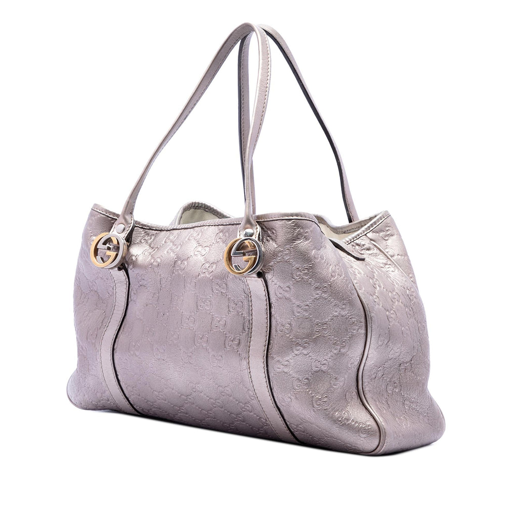 Gucci Metallic Guccissima Twins Tote Bag - Purple