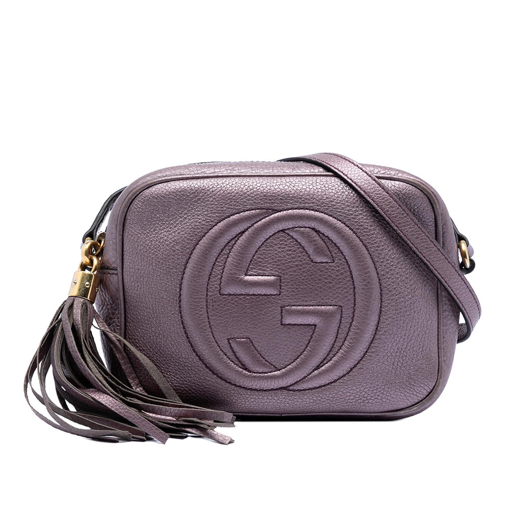 Gucci Metallic Leather Soho Disco Crossbody Bag - Purple