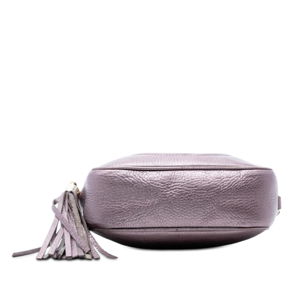 Gucci Metallic Leather Soho Disco Crossbody Bag - Purple