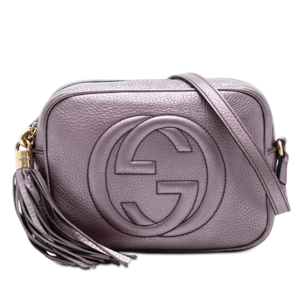 Gucci Metallic Leather Soho Disco Crossbody Bag - Purple