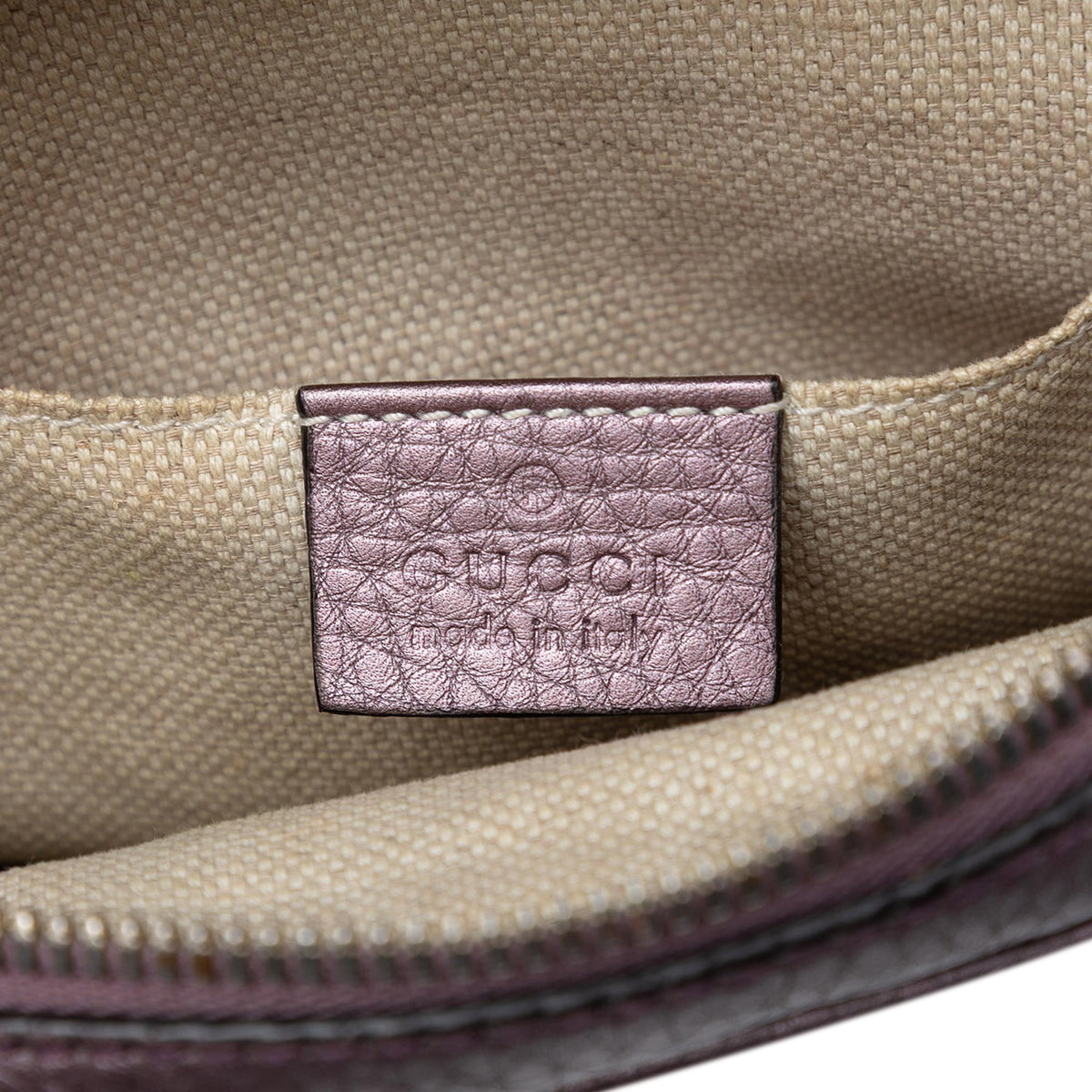Gucci Metallic Leather Soho Disco Crossbody Bag - Purple