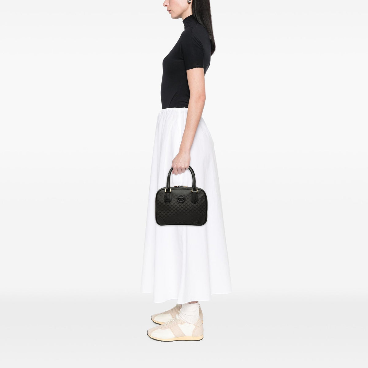 Gucci Micro GG Supreme Handbag Satchel - Black