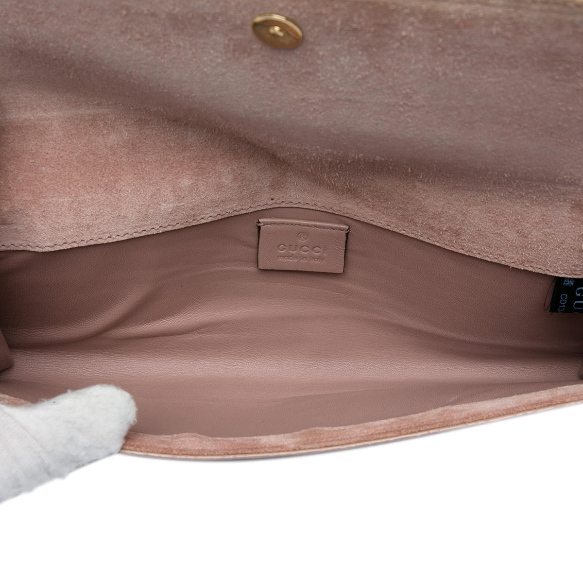 Gucci Microguccissima Patent Broadway Clutch - Brown