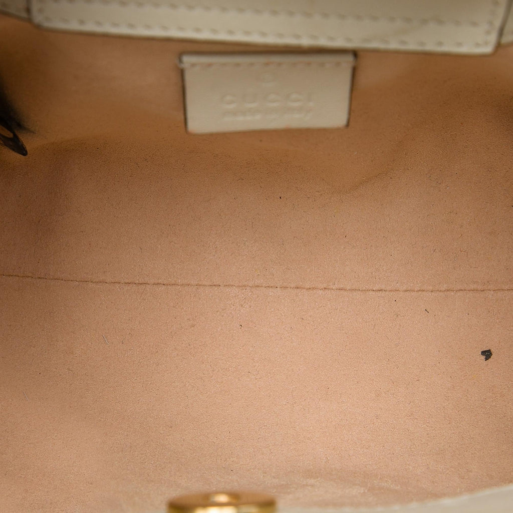 Gucci Mini Calfskin Bamboo Diana Satchel - White