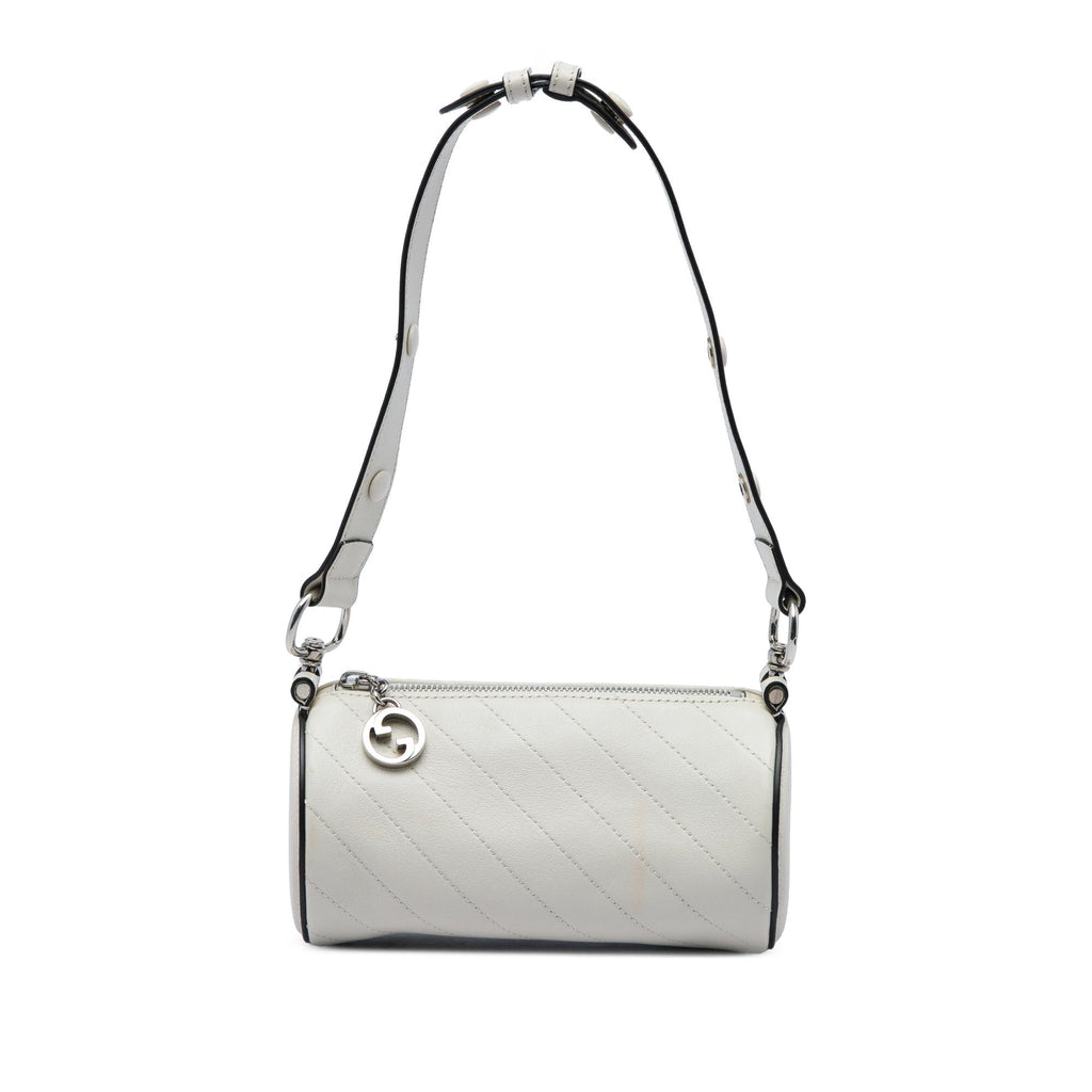 Gucci Mini Calfskin Blondie Barrel Shoulder Bag - White