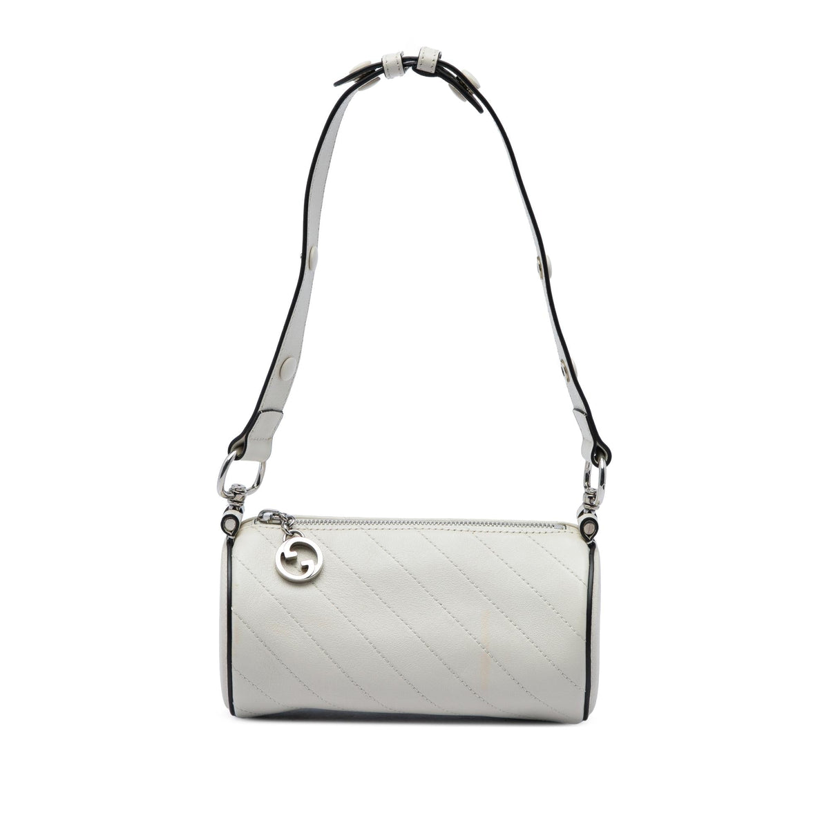Gucci Mini Calfskin Blondie Barrel Shoulder Bag - White